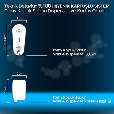 FOMY Hassas Cilt Köpük Sabun El Yüz Vücut 12 adet 1000 ml