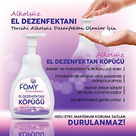 FOMY Köpük Dezenfektan Alkolsüz El ve Cilt Dezenfektan Köpüğü 500 ml