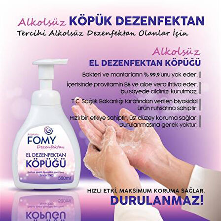 FOMY Köpük Dezenfektan Alkolsüz El ve Cilt Dezenfektan Köpüğü 500 ml