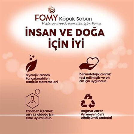 FOMY Hassas Cilt Kuru Sert Ciltler Yoğun Nemlendirici Arındırıcı Kremli Köpük Sabun 4 adet 300 ml