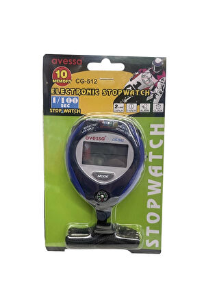 Avessa CG-512 10 Hafızalı Elektronik Stopwatch Kronometre 10 Lap