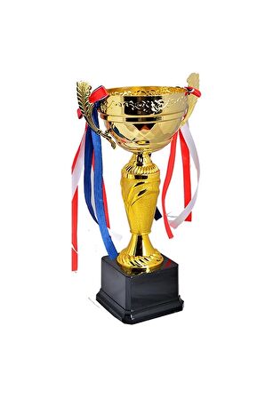 Avessa 34 cm Kupa Siyah Zemin Kupa Madalya Gold Kaplama Y119A Ücr