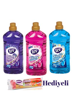 Yüzey Temizleyici 2,5 Lt 3'ü Bir Arada Blue-mor-floral Çöp Poşeti Hediyeli