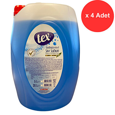 Tex Antibakteriyel Sıvı Sabun 4 x 5 Litre (20 Litre)