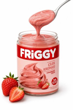  Sürülebilir Gerçek Çilek Kreması 320 gr, Strawberry Cream – Freeze Dried Çilek Tozu ile Yoğun Çilek Lezzeti