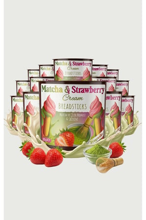Çilek Kreması, Matcha Kreması ve Grissini 55 Gr. x 24 Adet