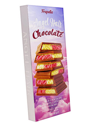 Angel Hair Antep Fıstıklı Kremalı Pişmaniye Dolgulu Sütlü Çikolata 80 Gr.