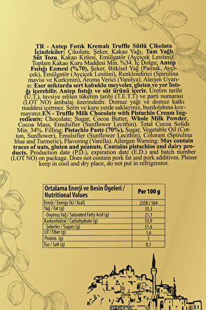 Antep Fıstık Dolgulu Sütlü Çikolatalı 150 Gr.