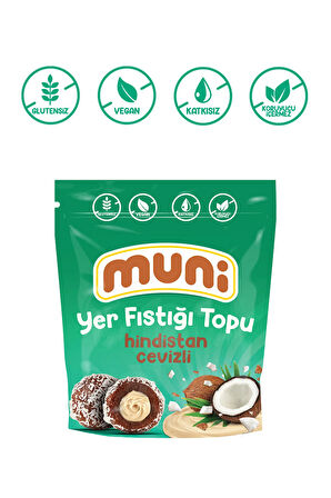 Glutensiz, Katkısız Hindistan Cevizli Yer Fıstığı Topu