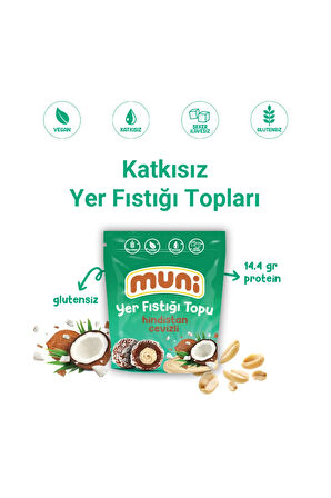 Glutensiz, Katkısız Hindistan Cevizli Yer Fıstığı Topu