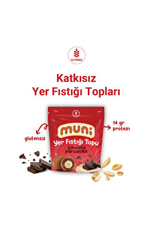 Çikolata Parçacıklı Yer Fıstığı Topu, 80 G X 6 Adet
