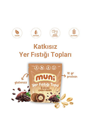 Glutensiz, Katkısız Kakao Çekirdekli Yer Fıstığı Topu