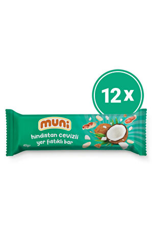 Hindistan Cevizli Yer Fıstığı Barı, 40 G X 12 Adet