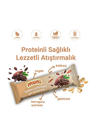 Proteinli Vegan Yer Fıstığı Bar Sağlıklı Atıştırmalık Paketi 40 gr*10 adet