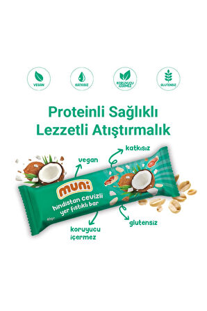 Proteinli Vegan Yer Fıstığı Bar Sağlıklı Atıştırmalık Paketi 40 gr*10 adet