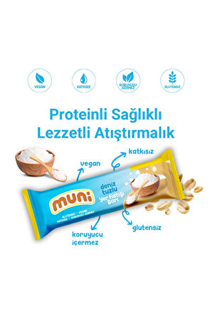Proteinli Vegan Yer Fıstığı Bar Sağlıklı Atıştırmalık Paketi 40 gr*15 adet