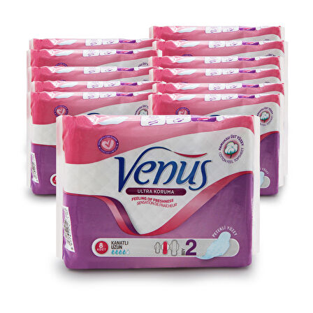 VENÜS HİJYENİK PED UZUN 96 ADET (12 PAKET)