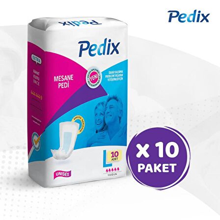 PEDİX MESANE PEDİ UNISEX BÜYÜK BOY LARGE (L) 10x10 100 ADET