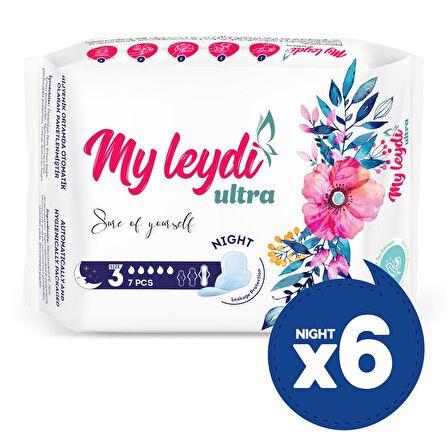 MYLEYDİ ULTRA HİJYENİK PED GECE 42 ADET (6 PAKET )