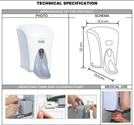 Vialli S6mc Medical Sıvı Sabun Dispenseri 1000 Ml Krom