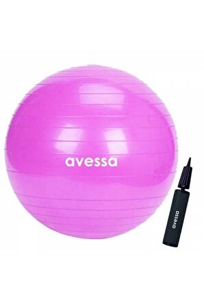 Avessa Pilates Topu 55 cm Pembe Pompalı