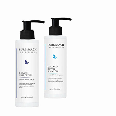 PURE SAACH PROFESSİONAL 2 ÜRÜN BİRLİKTE COLOGEN&BİOTİN SHAMPOO+KERATİN SAÇ BAKIM KREM
