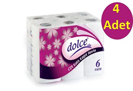 Dolce 6lı Havlu Kağıt 4 Paket 24 Lü %100 Selüloz 2 Kat