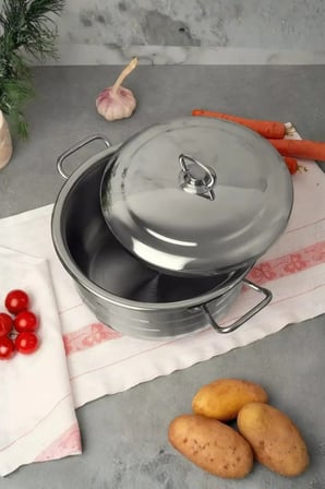 Masterchef 26 cm Derin Çelik Tencere 8,5lt - İndüksiyon Uyumlu