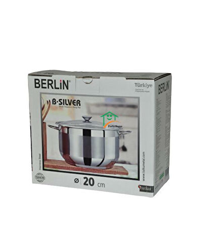 Bonera Berlin Silver 20x10 cm Derin Çelik Tencere