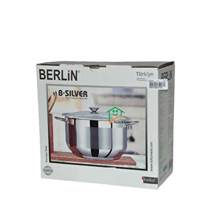 Tutku Berlin Silver 24x14 cm Derin Çelik Tencere