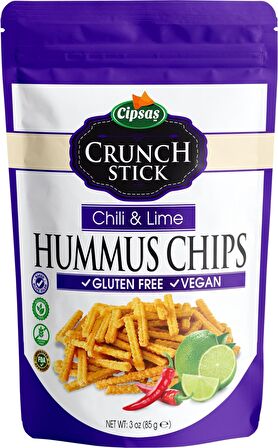 Chili & Lime Aromalı Vegan Glütensiz Fırınlanmış Nohut Cipsi (Hummus Chips)