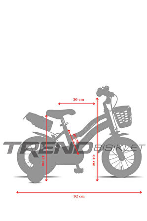 Trendbisiklet Retro Classic 12 Jant Çocuk Bisikleti 2-4 Yaş Çocuk Bisikleti, Unisex