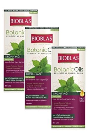 Bioblas Organic Oils Şampuan 360ml Isırgan Yağı X3 Adet
