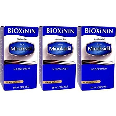 Bioxinin Forte Minoksidil %5 Deri Spreyi 60 ml 3'lü