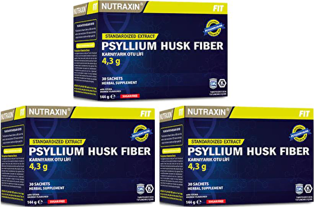 NUTRAXİN PSYLLİUM HUSK FİBER 30 SAŞE x 3 ADET