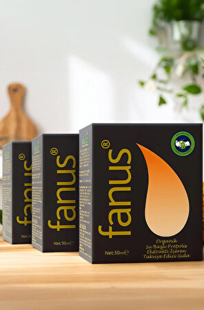 Fanus Organik Su Bazlı Propolis 50ml(3 ADET -AVANTAJLI PAKET)