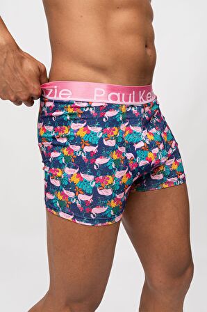 Unique Effect Desenli Erkek Boxer - Flamingo