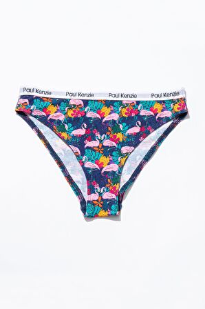 Paul Kenzie Unique Effect Desenli Kadın Slip Külot - Flamingo