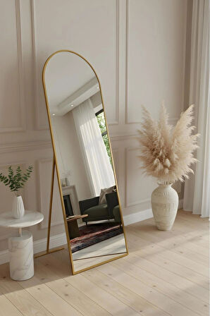 180X60 GOLD METAL ÇERÇEVELİ OVAL BOY AYNA