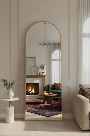 180X60 GOLD METAL ÇERÇEVELİ OVAL BOY AYNA