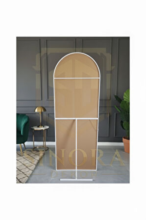 180X60 BEYAZ METAL ÇERÇEVELİ OVAL BOY AYNA