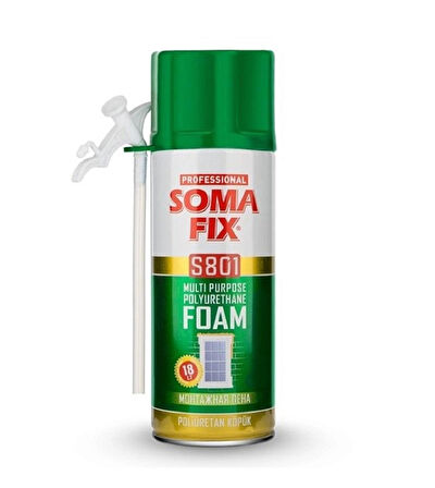 300 ml Somafix Poliüretan Köpük Çelik Kapı Pencere İzolasyon PU Köpüğü S801