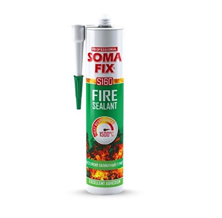 310 ml Somafix Yangına Dayanıklı Isı Mastiği Siyah 1500 'C