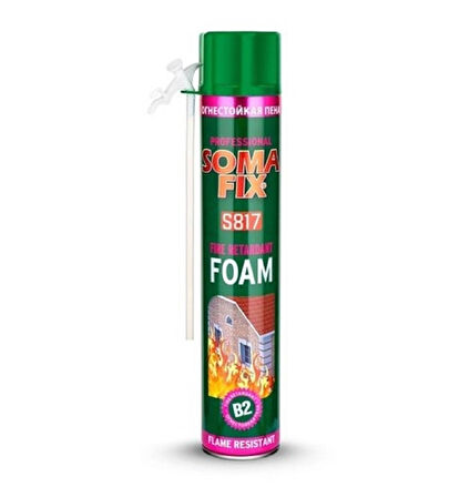 750 ml Somafix Yangına Dayanıklı Poliüretan Köpük B2 Pembe Köpük S817