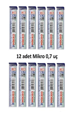 Min Kalem Ucu 0.7 Uc 2b Dereceli Cetvelli - 12 li Paket