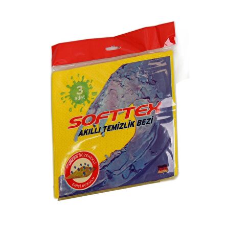 Softtex Akıllı Temizlik Bezi Mikro Gözenekli Emici Dokulu 3 Adet