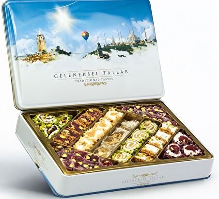Geleneksel Tatlar Metal Kutu Lokum 540gr