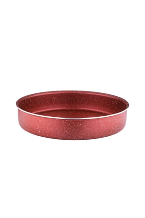 32 Cm Granit Yuvarlak Fırın Tepsisi - Kırmızı