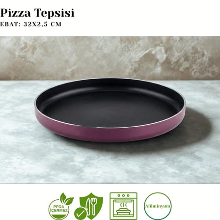 32 Cm Granit Pizza Tepsisi - Mürdüm