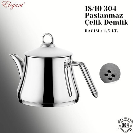 1,5 Lt. Alya Çelik Kulplu Tek Demlik